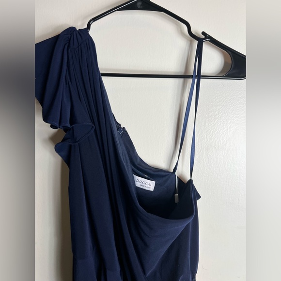 NWOT Mac Duggal Navy One-Shoulder Gown size 16 - Picture 5 of 5